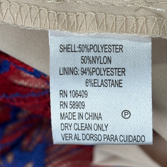 NWT Antonio Melani Pammy Dress Red Blue‎ Floral Lace Size 4 Sleeveless Midi - Picture 15 of 15